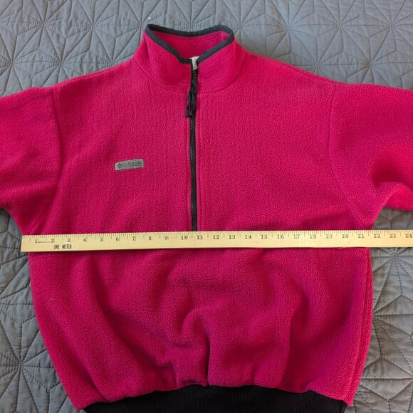 Vintage 90s Columbia Hot Pink Fleece Half Zip Pullover USA Made Size M - Picture 7 of 8
